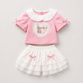 Girls Pink Top And White Skirt Set