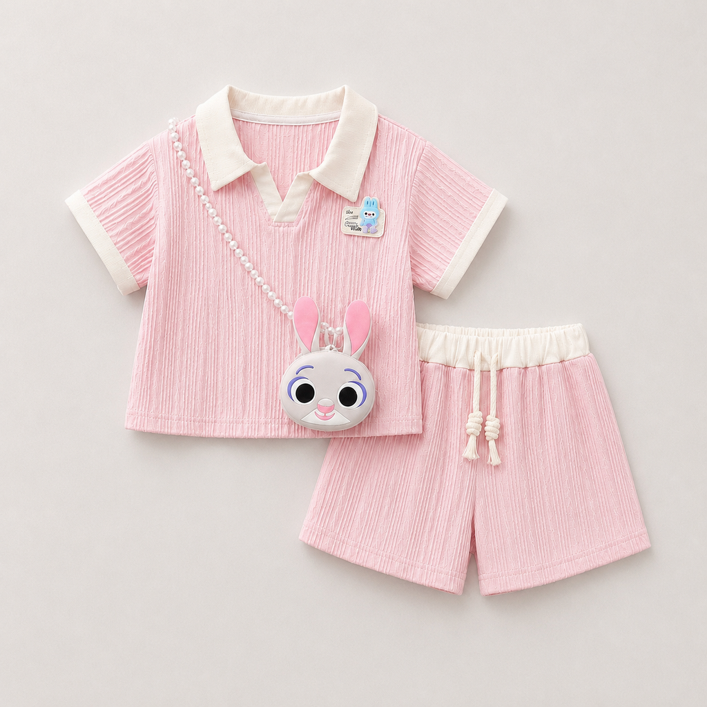 Girls Summer Pink Co-ord Set