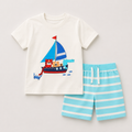 Boys Printed T-Shirt With Shorts Set