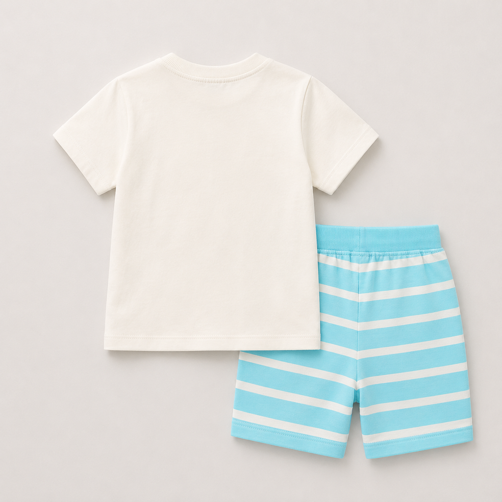 Boys Printed T-Shirt With Shorts Set