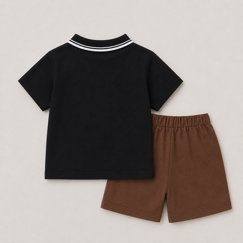 Boys Bear Printed T-Shirt And Shorts 2 pcs Set