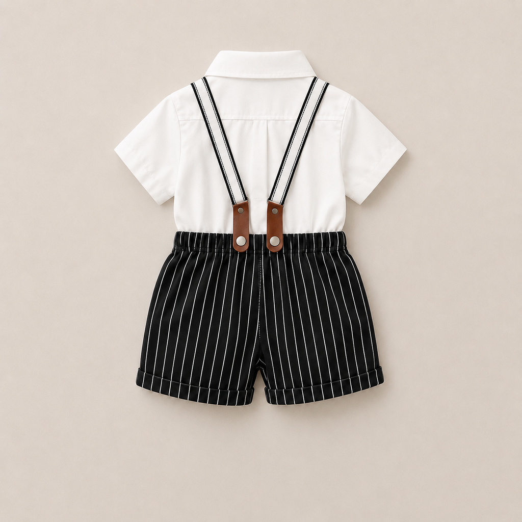 Boys Striped Suspender Co-ord Set