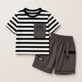 Boys Striped T-shirt And Cargo Shorts