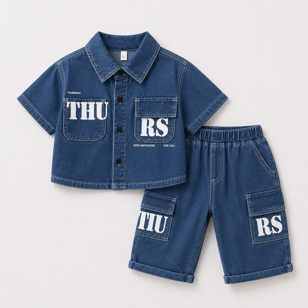 Boys Blue Denim Co-ord Set