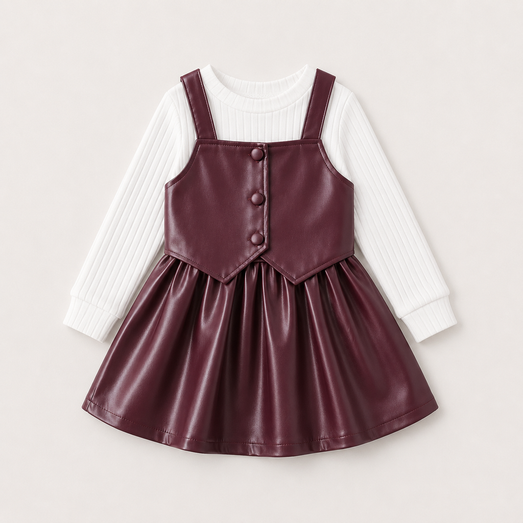 Girls 3-Piece Burgundy Luxe Set