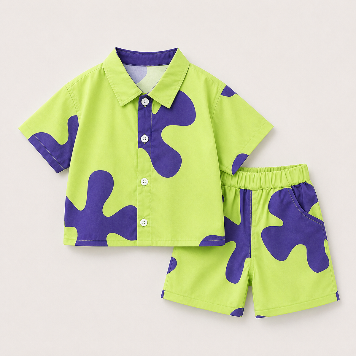 Boys Color-Print Co-ord Set