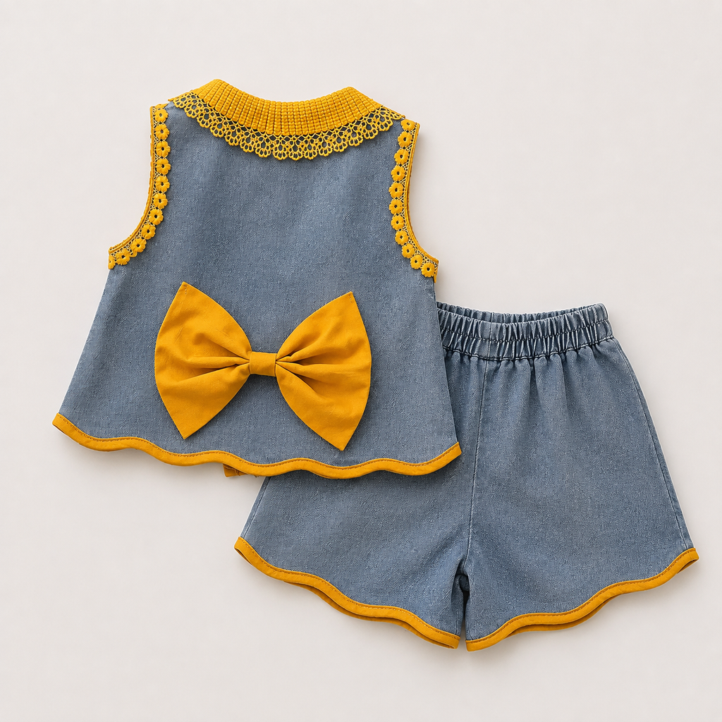 Girls Summer Denim Outfit Set