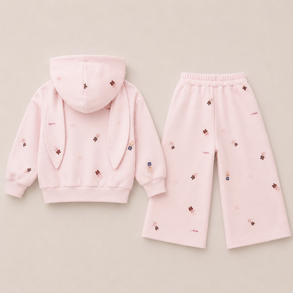 Girls Doll-Motifs Pink Track Suit